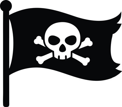 recommend clip art: pirate flag with skull silhouette vector