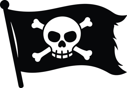 recommend clip art: pirate flag with skull silhouette vector