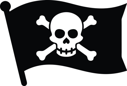 recommend clip art: pirate flag with skull silhouette vector