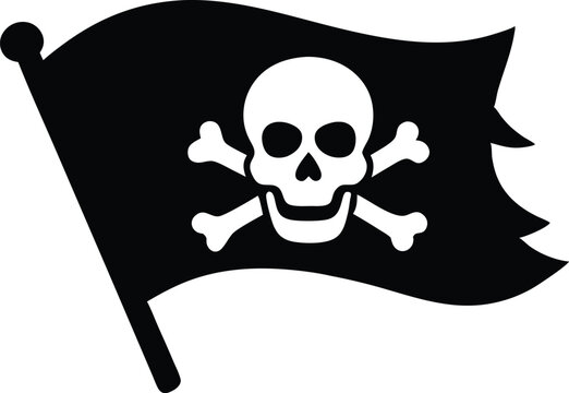 recommend clip art: pirate flag with skull silhouette vector