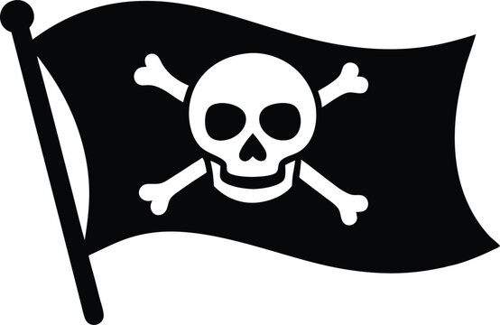 recommend clip art: pirate flag with skull silhouette vector