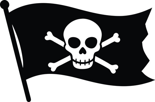 recommend clip art: pirate flag with skull silhouette vector