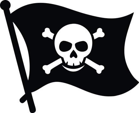 recommend clip art: pirate flag with skull silhouette vector