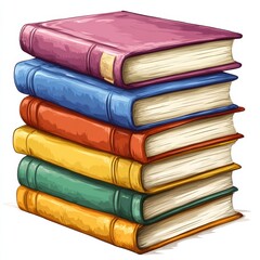 Brightly colored books are stacked in an organized manner, showcasing various hues that enhance the atmosphere of any reading nook. These books are perfect for stimulating the imagination