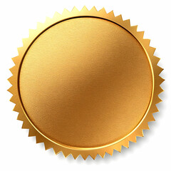 A shiny gold seal with a textured surface, perfect for awards and certifications. This image symbolizes achievement and excellence.