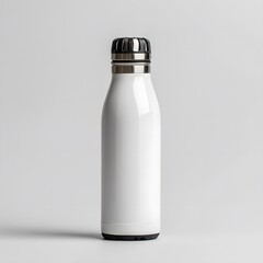 White insulated bottle mockup, studio, blank, design template