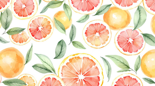 Watercolor pattern orange white background