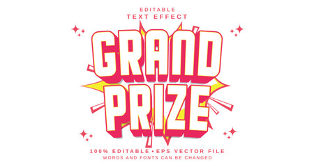 Editable text style effect - Grand Prize text style theme.