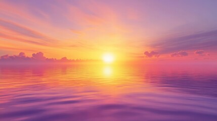Obraz premium Tranquil lake reflects sunset colors invoking peace and tranquility