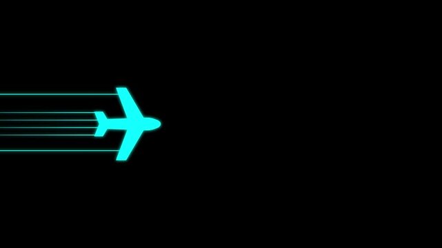 Simple plane icon flay icon animation concept,simple flat plane animation. Airplane line path animation, Travel on airplane location map.