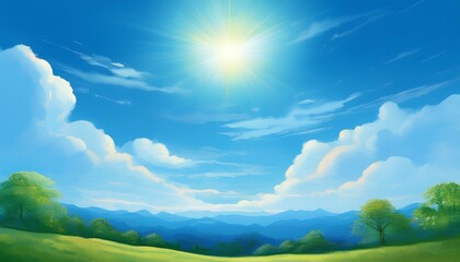 Obraz premium summer landscape with blue sky