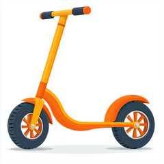 A vibrant, stylish scooter with a unique design, perfect for both kids and adults, offering a fun and efficient way to navigate urban environments. illustration on a white background