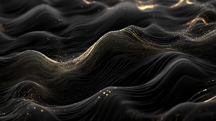Abstract gold particles wave pattern background, digital art, graphic design, artistic illustration