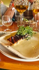 Typical various Scandinavian dishes and local cuisine in Sweden