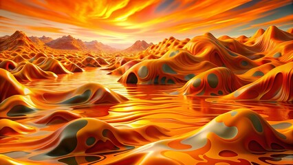 Surreal Orange Camo Pattern: Abstract Psychedelic Nature Photography