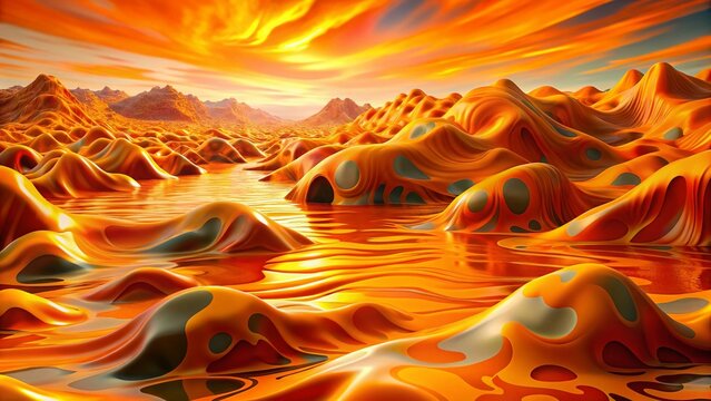 Surreal Orange Camo Pattern: Abstract Psychedelic Nature Photography