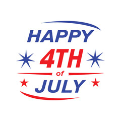 4th of July Typography Vector Art | Patriotic T-Shirt Text Illustration Design