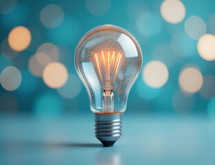 Glowing Light Bulb with Digital Connections