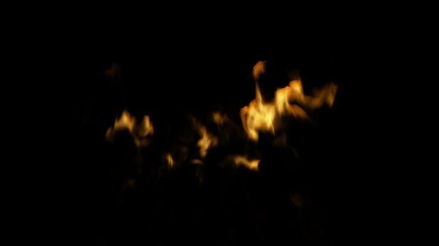 Fire breathing blaze warmth up effect on black backgrounds rendering