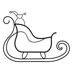 Santa Claus Sleigh Line Art Drawing