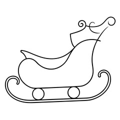 Santa Claus Sleigh Line Art Drawing