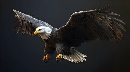 Fototapeta premium A realistic digital painting of a neon eagle, glowing vibrantly with futuristic lighting effects.Concepts : Futurism, cyberpunk, technology, digital art, night glow, creativity, neon aesthetics, gamin