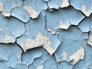 Obraz premium Weathered blue paint surface with peeling texture creating a unique and abstract pattern showcasing age and decay