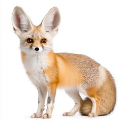 Obraz premium Profile of a Fennec Fox Against a White Background