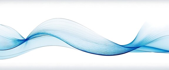 Fototapeta premium Abstract blue wave lines pattern on white background with space for your text banner background,7