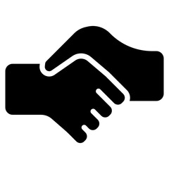 Minimalist Glyph Legal Handshake Icon