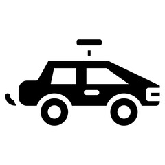 Minimalist Glyph Police Patrol Car Icon