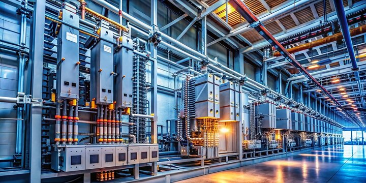 Industrial Power Distribution: Main Electrical Bus Bar in Modern Substation