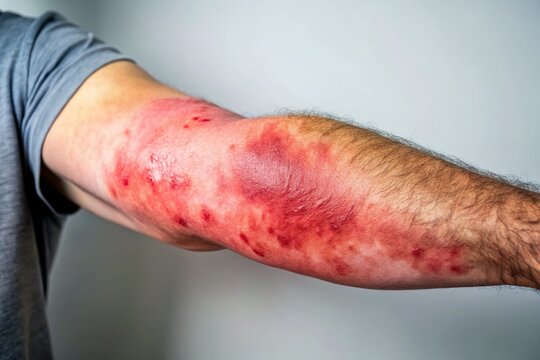 Inflammatory Skin Infection: Cellulitis on Arm - Medical Stock Photo