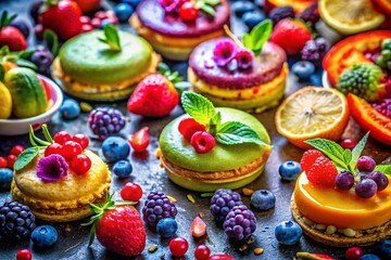 Obraz premium Vibrant Food Art: Creative Culinary Still Life Photography