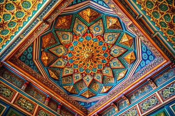 Intricate Ceiling Texture Macro Photography: Abstract Geometric Design