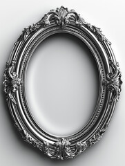 Ornate silver mirror frame with a classic design, offering a touch of elegance for stylish home interiors