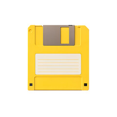 yellow floppy disk version with a bright sticker and a slot for a protective cover.