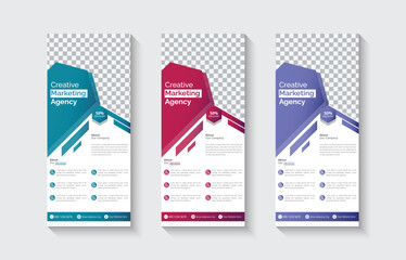 New creative business concept, business corporate roll-up banner design, roll-up banner, x banner, vertical ad roll-up banner template
