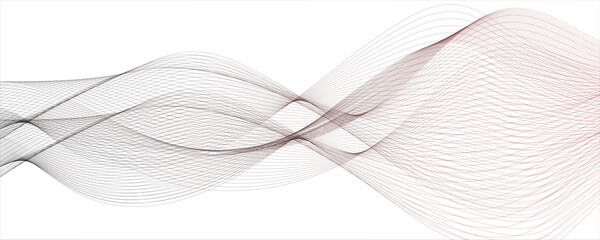 Abstract wavy grey stream element for design on transparent background isolated  dynamic red waves, lines and particles.Many purple line circle ring waves.Abstract wavy stripes on a white background