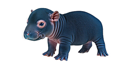Fototapeta premium Playful Young Animal with Unique Features Posing in Adorable Stance on a Neutral Background