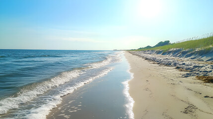 Fine beach sand in the summer sun