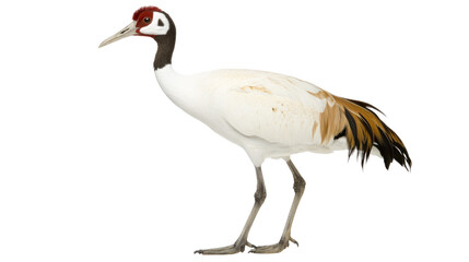 Obraz premium Elegant and Majestic Crane Bird Standing Gracefully with Unique Feather Patterns and Colors