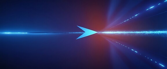 Abstract blue arrow glowing with lighting and line grid on blue background technology hi-tech concept,connection, cyber, future, futuristic, innovation, network, 87