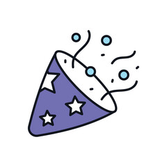 Confetti Cap Vector icon