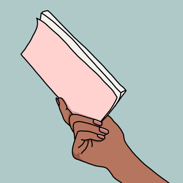 Hand Holding Book Illustration