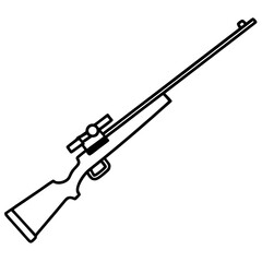 Sniper Rifle Outline Drawing Art