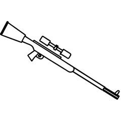 Sniper Rifle Outline Drawing Art