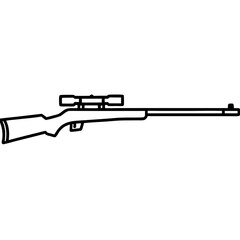 Sniper Rifle Outline Drawing Art