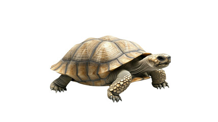 Fototapeta premium Realistic illustration of a detailed tortoise with a textured shell against a white background