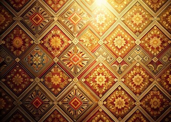 Vintage Latino Culture Wallpaper: Retro Geometric Patterns and Vibrant Colors
